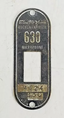 Vintage Electro-Voice Model 630 Microphone Name Switch Plate ID AS IS #1 • $22.45