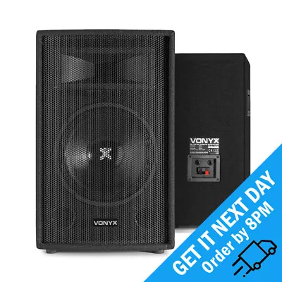 Vonyx SL10 Passive 10 Inch PA 2-Way Bedroom DJ Disco Audio Speaker System 250W • £91