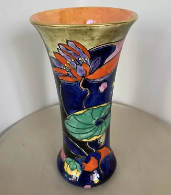 Art Deco S Hancock & Sons Corona Ware Water Lily Vase 19cm • £29.99