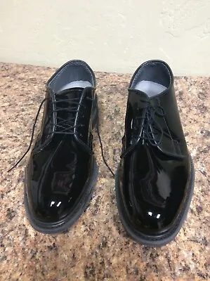 Capps Men's Black High Gloss Military Uniform Dress Shoes Black 8.5 • $29.99
