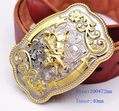 Bull Ride Rodeo Animal Long Huge Rodeo Cowboy Cowgirl Western Shine Belt Buckle • $11.35