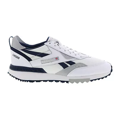 Reebok LX2200 Mens White Leather Lace Up Lifestyle Sneakers Shoes • $45.99