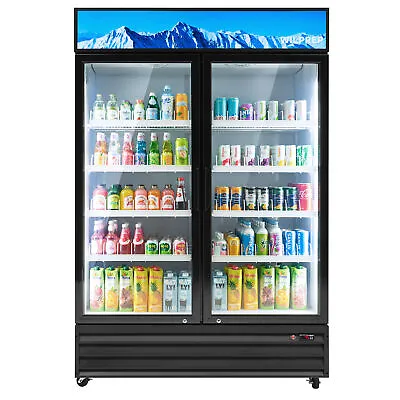 53  Commercial Merchandiser 2 Glass Door Cooler ETL Display Refrigerator 40 CF. • $2099.99