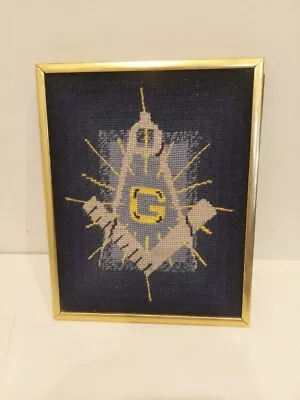 Vintage  Freemason Templar Cross Stitch Needlepoint Masonic Lodge Wall Decor • $19.97