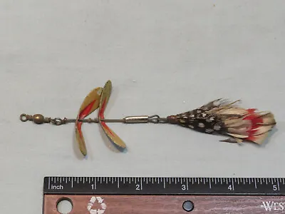 Vintage Pflueger Tandem Spinner #1 Feather Tail Hook Fishing Lure • $11.99