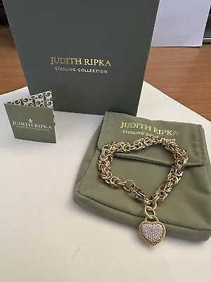 Judith Ripka Sterling Verona Byzantine Bracelet Yellow Gold Clad Size Small • $129.99