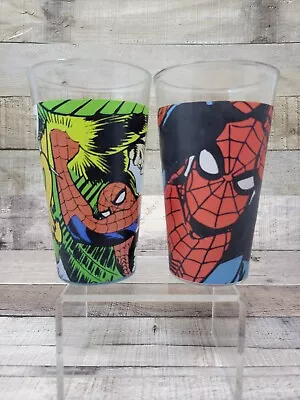 Spiderman Marvel Comics Full Wrap Glass Tumblers Set Of 2 16oz • $14.95