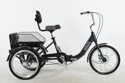 24  Black Foldable Tricycle Wheels 7-Speed Adult Cruiser Bike Carrying Basket • $128.26