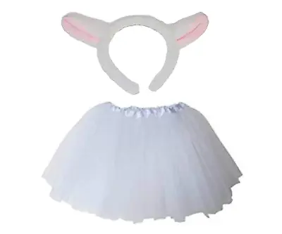 £7.99 • Buy Lamb Sheep Ears Headband And White Tutu Nativity Outfit Set Children