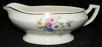 Mt./ Mount Clemens Pottery Co. Gravy Boat  Floral Design W/ Gold Trim • $35