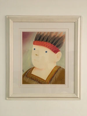 £4800 • Buy Mackenzie Thorpe  ORIGINAL PASTEL  Billy Two Rivers   1999 - THIS IS NOT A PRINT
