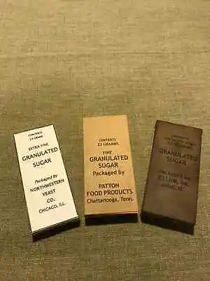 WWII US ArmyUSMC K-Ration 10-in 1 5-in 1  Compressed Sugar Box Lot (3)  • $9.99