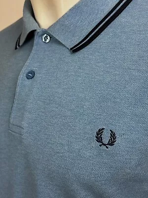 Fred Perry | Twin Tipped M1200 Pique Polo Shirt XXL (Blue) Mod Scooter 60s Ska • £24.01