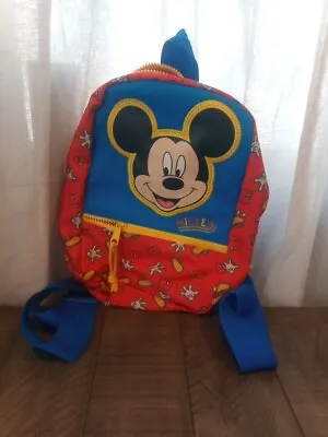 DISNEY Mickey Mouse Toddler Kids Backpack  Adjustable Straps W/ Front Zip Pocket • $12.75