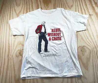 VTG James Dean Rebel Without A Cause T-Shirt Adult Medium White JDF Gallery • $24