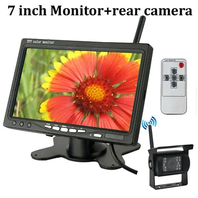Wireless 7  Monitor Bus Motorhome Truck Reverse Backup HD Rear View Camera Kit • $69.99
