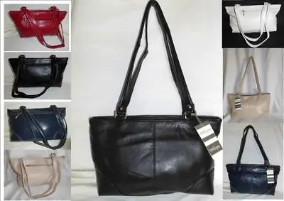 WHISPER HANDBAG SHOULDER BAG Smart Super Soft Work Bag Faux Leather 5 Colours A4 • £11.99