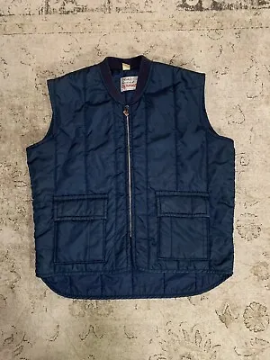 Vintage Walls Vest Jacket Mens Blue 70s Made USA Insulated Outerwear Hunt • $20.95