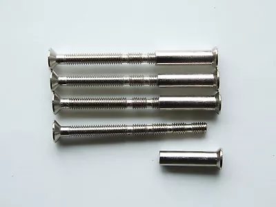 4 X M4 Door Handle Fixings Screws Bolt Through Threaded Sleeve Suit Hollow Doors • £4.45