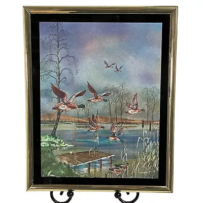 Vintage Manifestations Inc. Optical Illusionary Art Flying Mallards Iridescent • $15.99