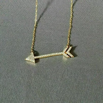 1Ct Round  Lab-Created Diamond Women's Love Arrow Pendant 14k Yellow Gold Plated • $93.75