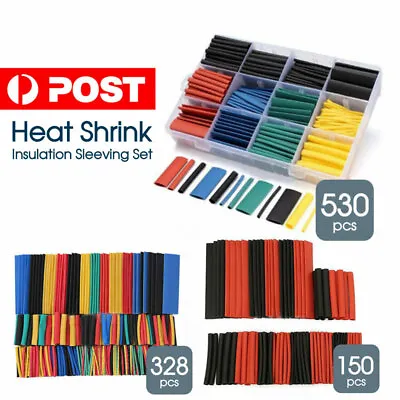 530Pcs Heat Shrink Tubing Tube Assortment Wire Cable Insulation Sleeving Set AU  • $7.29