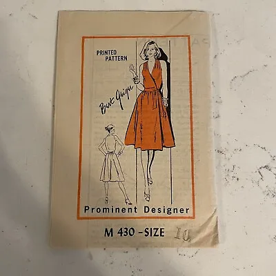 VTG Reader Mail M430 Bert Ginger Wrap V Neck Dress Pattern Size 10 Uncut 1960s • $7.15