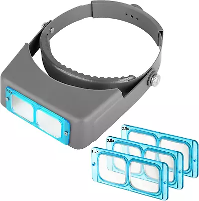 Headband Magnifying Glasses  Optivisor Head Mount Magnifier Headset Magnifying • $37.84
