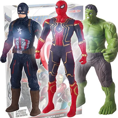 Marvel Avengers Iron-man Spiderman Action Figures Super Hero Boys Toy Light Up`/ • £7.19