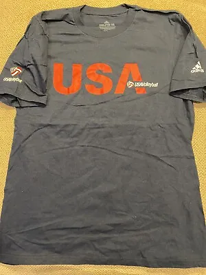 Mens New Adidas Team USA Olympics Volleyball Shirt Blue Medium M $35 • $13.99