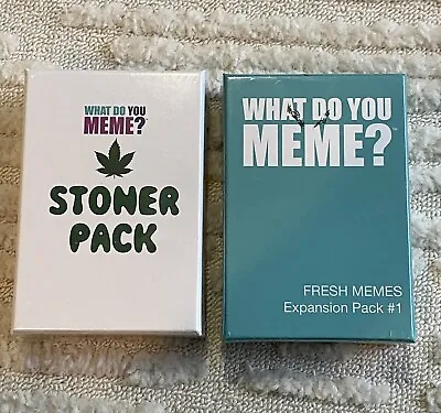 $30 • Buy What Do You Meme? Fresh Memes Expansion Pack 1 & Stoner Pack Sealed.