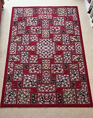 Rare Vintage Retro 1960's Rug 6ft By 9ft British MidCent Style Geometric Design • £125