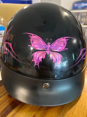 Outlaw Motocycle Halfshell Helmet Tribal Butterfly Large • $49.95