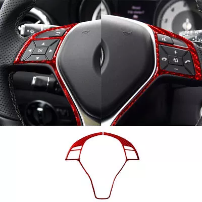 For Mercedes Benz CLA GLA Red Carbon Fiber Steering Wheel Cover Trim Type A • $21.79