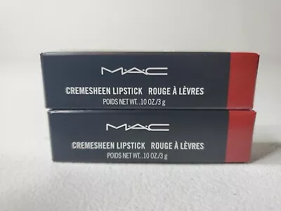 MAC Cremesheen Lipstick Brave Red 201 Rouge A Levres 0.10oz Two Pack Lot NEW • $19.79