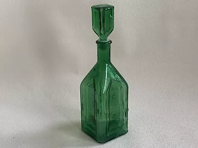 $39 • Buy Vtg 10” Glass Bottle Chief Wahoo Electric Tonic Cathedral Green Wheaton Medicine