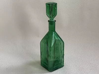 Vtg 10” Glass Bottle Chief Wahoo Electric Tonic Cathedral Green Wheaton Medicine • $39