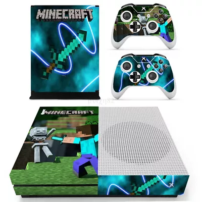 Minecraft Theme FOR Xbox One S Vinyl Decal Skin Sticker Console&2 Controllers AU • $20.01