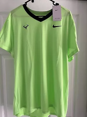 Nike Court Tennis Rafa Nadal Dri ADV YELLOW Top CV2802 Green Glow XL NEON • $69.99