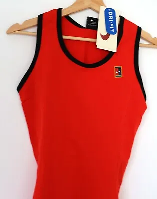 £45 • Buy 90s Y2K Nike Court Heritage Challenge Court Red Dress STUNNING Size S Raducanu