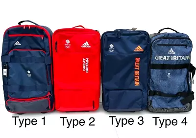 Adidas Team GB Travel Bag Luggage Wheeled Suitcase Trolly Olympic Red Blue LARGE • £65