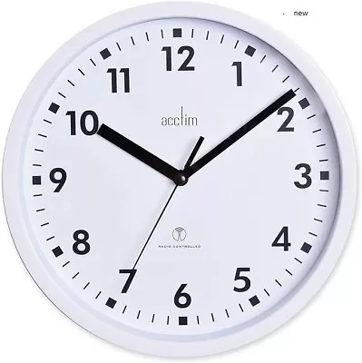 Acctim 74667 Nardo 20cm Radio Controlled White Wall Clock • £16.49