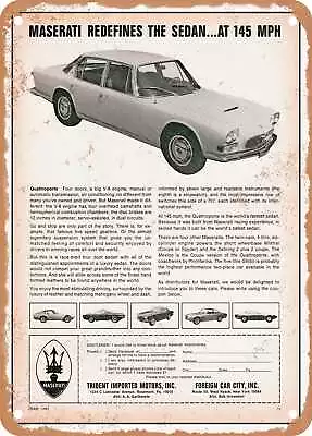 METAL SIGN - 1967 Maserati Quattroporte 4-Door Vintage Ad • $18.66