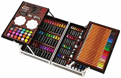 £21.99 • Buy 145pcs Art Case Colouring Painting Sets Pencil Crayons Felt Tip Pens Set Kids UK