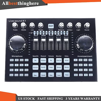 HiFi Live Sound Card Multiple Effects Mixer Board Streaming Audio Voice Changer • $37.05