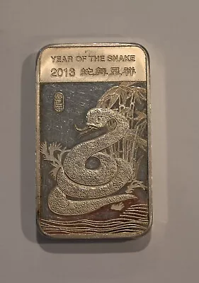 5 Oz Silver Bar - APMEX 2013 Year Of The Snake - Free Shipping! • £159.63