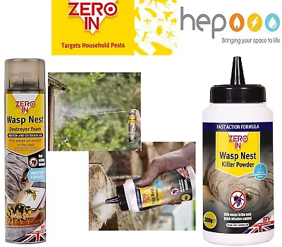 Zero In Fly Wasp Nest Mosquitoes Killer Control Foam Aerosol Indoor Outdoor Use • £7.49
