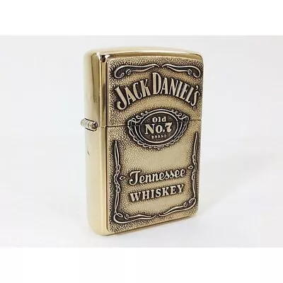 Zippo Oil Lighter Jack Daniel'S Brass Emblem 254Bjd428 Tennessee Whiskey Gift Bo • $296.97