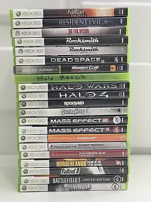 $45 • Buy Xbox 360 Game Lot (21 Games) Halo Battlefield Mass Effect Fallout Guitar Hero