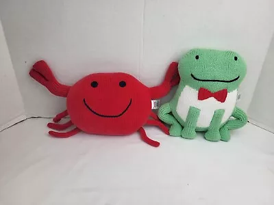 Hanna Andersson Crab & Frog Plush Knit Material Toy Doll Stuffed Animal Cute  • $15.89